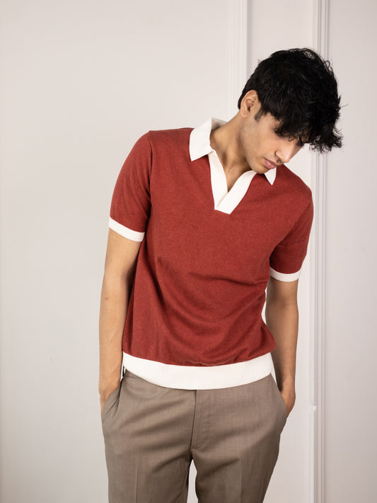 Buttonless Club Polo (Brick)